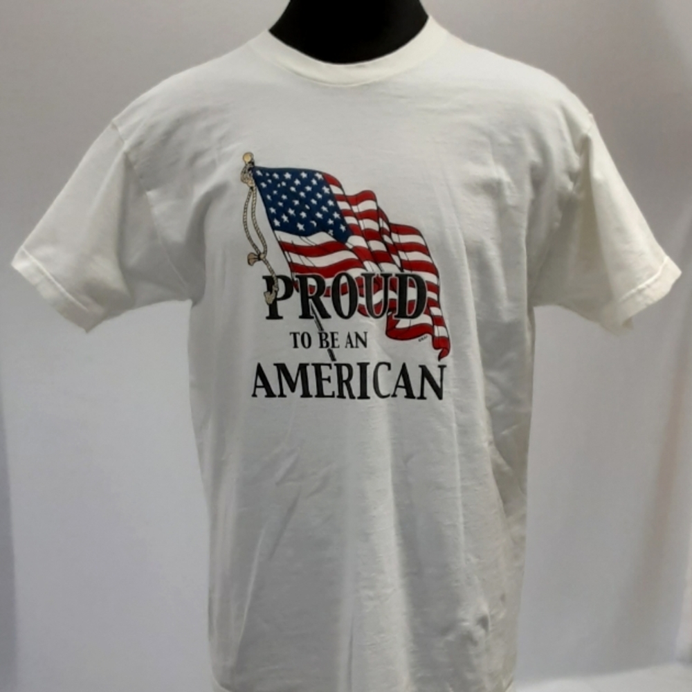 Vintage Proud to be an American Men's Xl Fruit of the Loom T Shirt Lk Nu